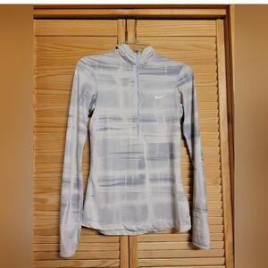 Nike Pro Dri-Fit Womens Long Sleeve Compression Shirt Grays & white size small